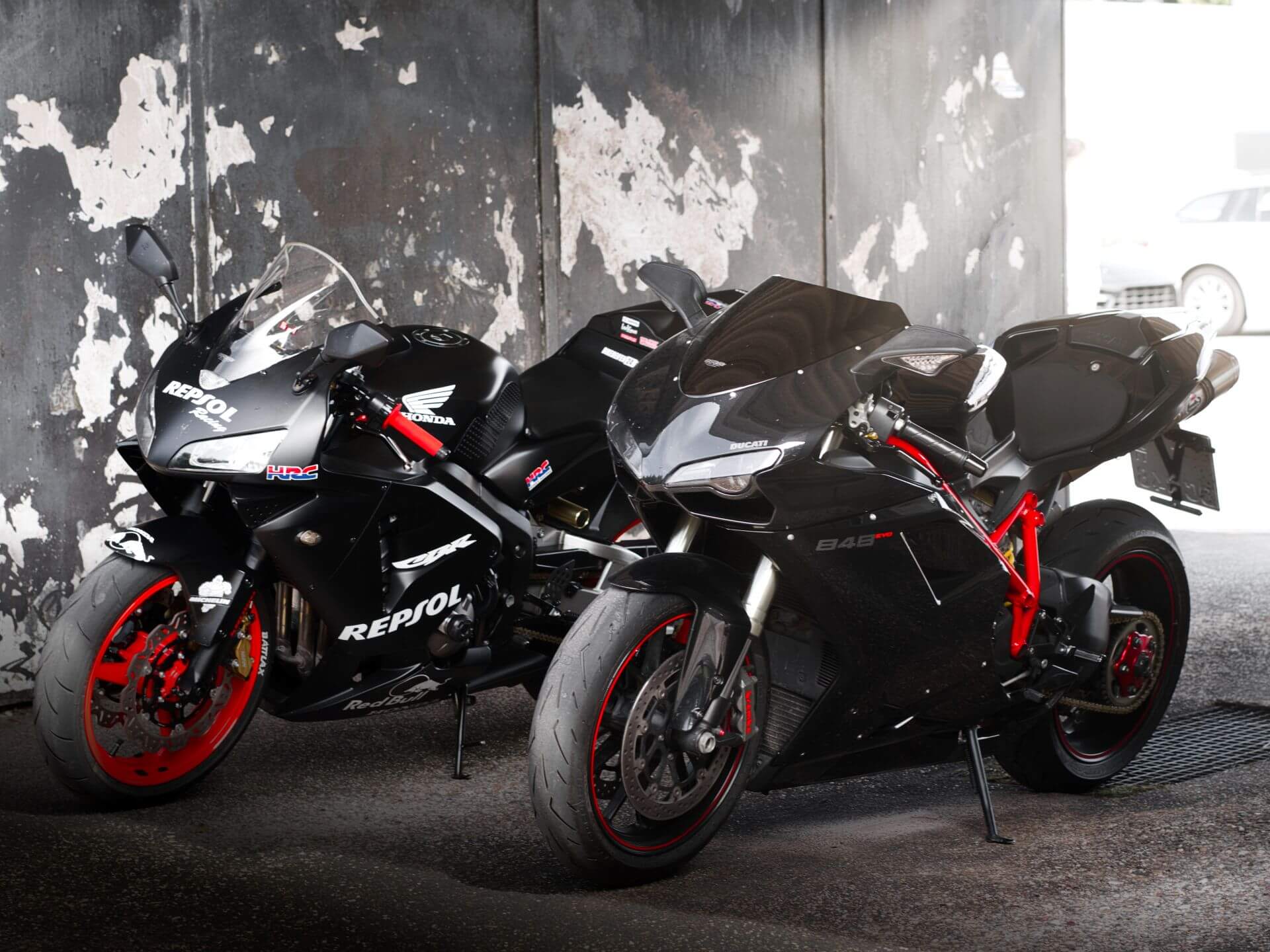 Ducati 848 and CBR 600 RR Clean after Washing