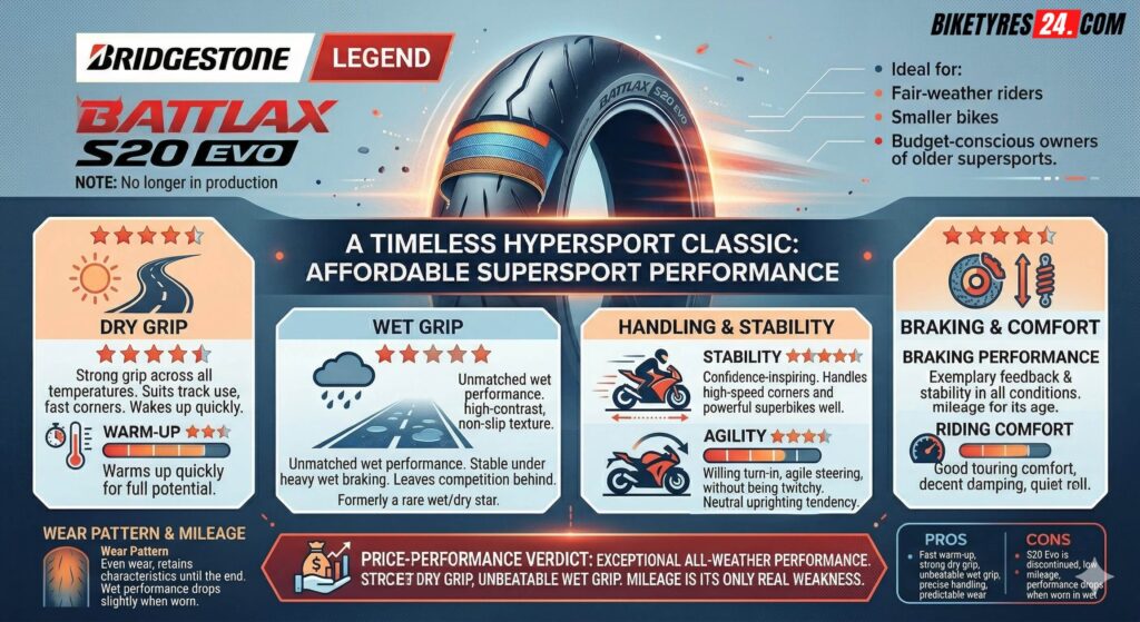 Bridgestone Battlax S20 Evo Review Summary Graphic