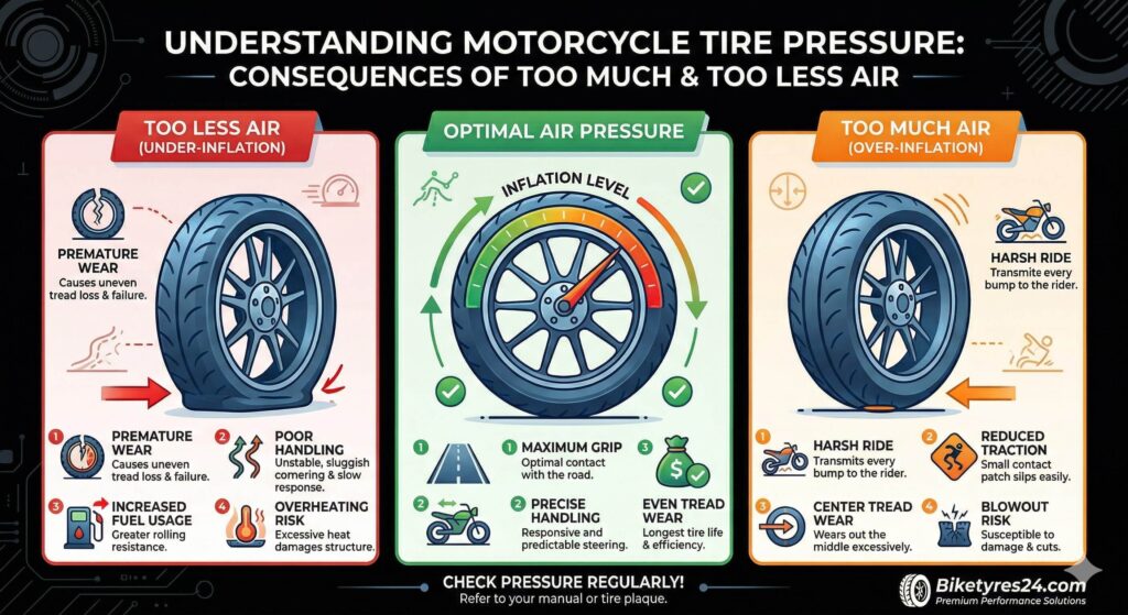 Motorcycle Tire Pressure Info Graphic