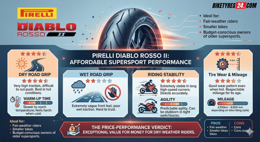 Pirelli Diablo Rosso II Review Summary Graphic