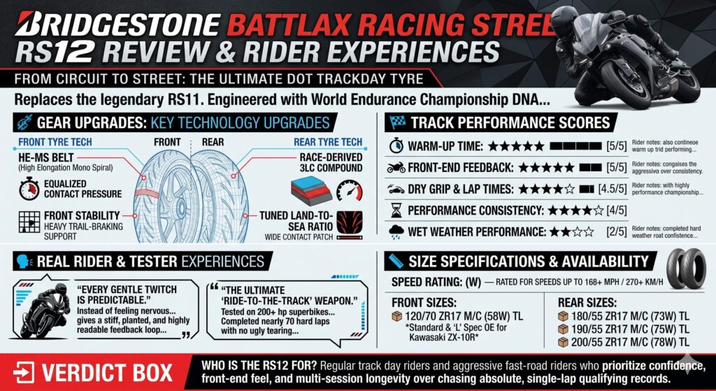 Bridgestone Battlax RS12 Review Info Graphic