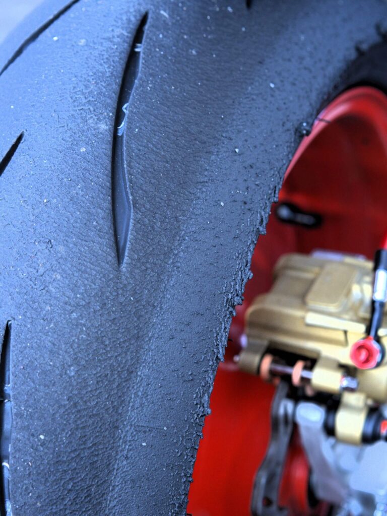 Battlax-RS12-Rear Detail after 5 Turns Racetrack